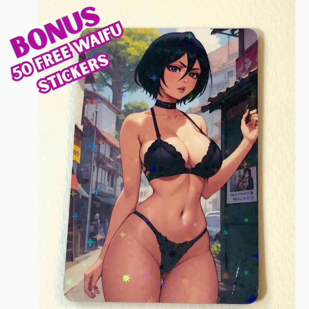 Rukia Kuchiki BLEACH Anime Waifu Doujin DIY Ecchi Card